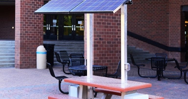 Outdoor Solar-Powered Picnic Table