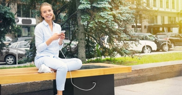 Smart Solar Bench with Built-in Speakers