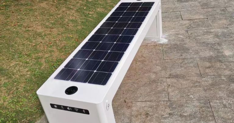 Solar Phone Charging Station in a mall