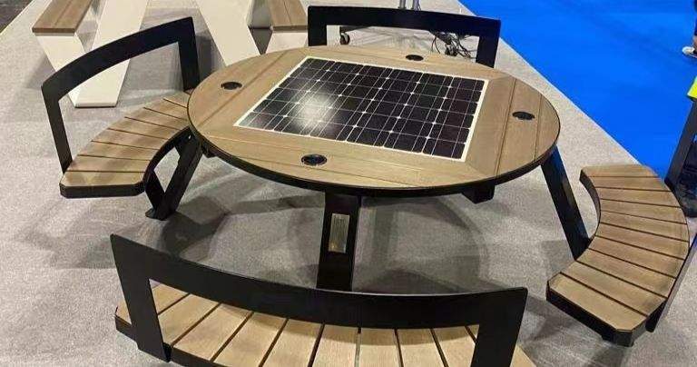 Solar powered table and chairs