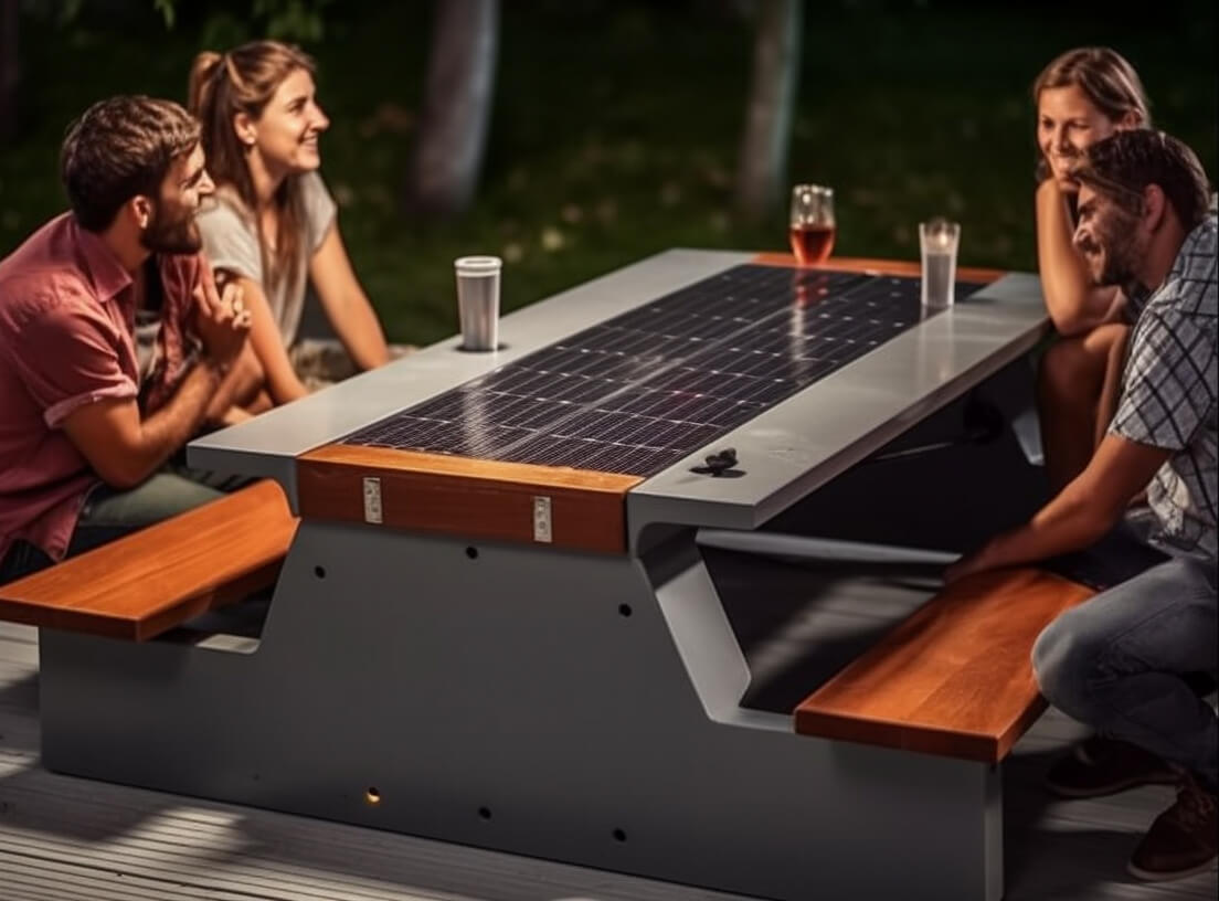 Solar Table in Outdoor Party