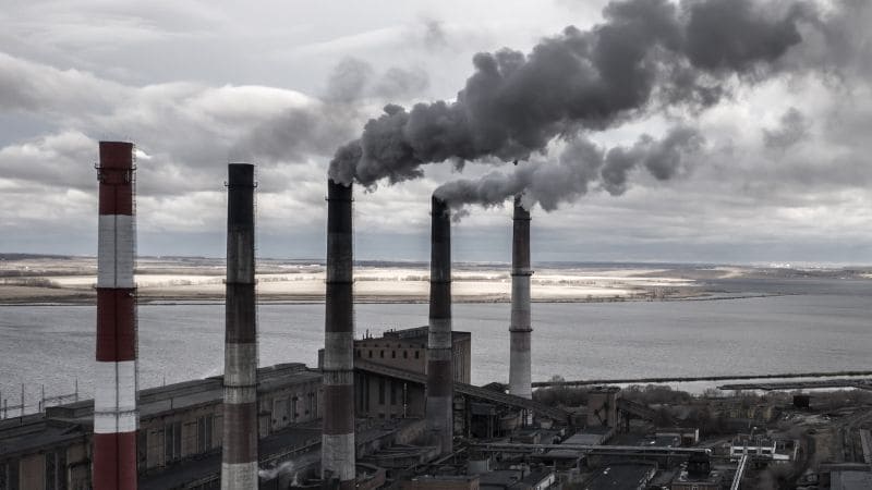 Coal-fired power plant generating electricity