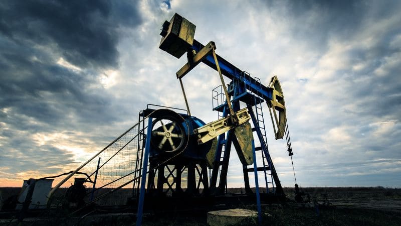 Oil drilling operations in progress