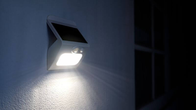 Solar lights mounted on an external wall